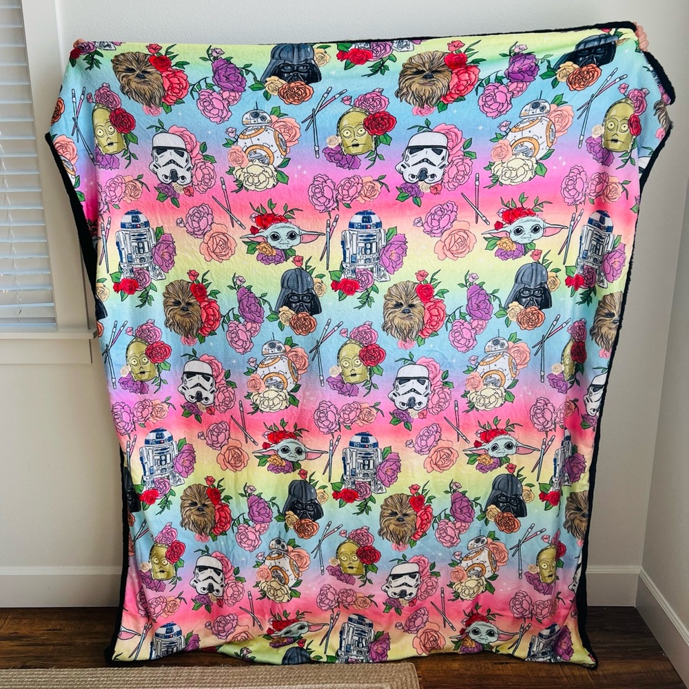 Wild Rich Kids New Rainbow Star Wars Plush Blanket